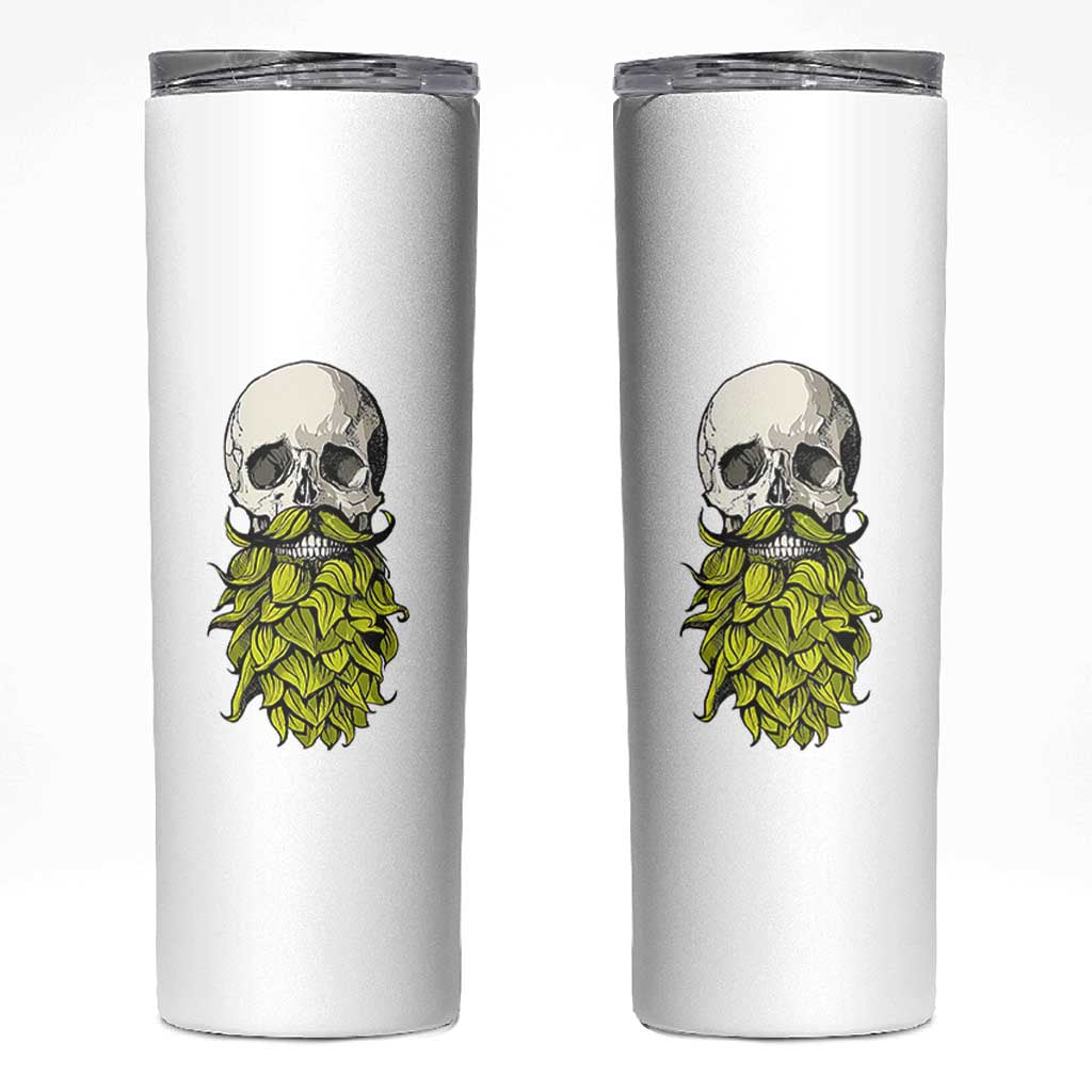 Vintage Craft Brewer Beer Lover Gift Skinny Tumbler Beer Hops Beard Skull
