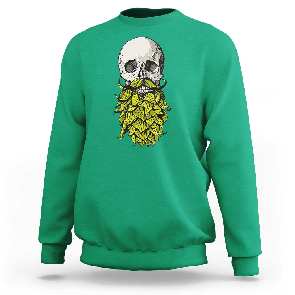 Vintage Craft Brewer Beer Lover Gift Sweatshirt Beer Hops Beard Skull
