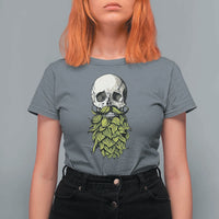Vintage Craft Brewer Beer Lover Gift T Shirt For Women Beer Hops Beard Skull