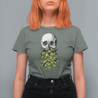 Vintage Craft Brewer Beer Lover Gift T Shirt For Women Beer Hops Beard Skull