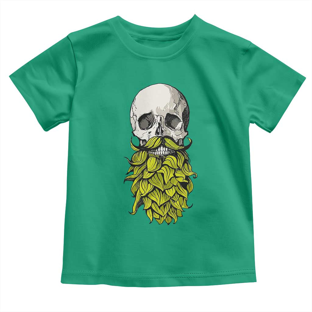 Vintage Craft Brewer Beer Lover Gift Toddler T Shirt Beer Hops Beard Skull