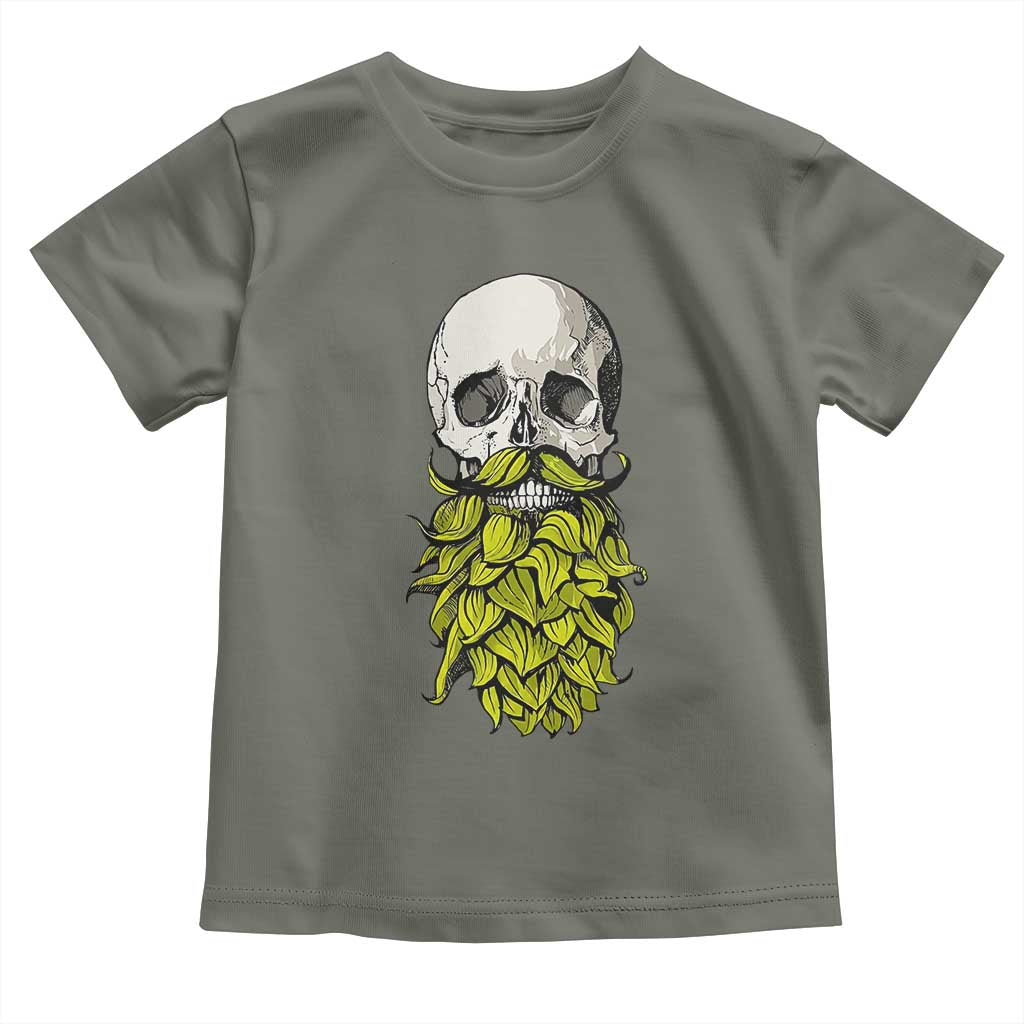 Vintage Craft Brewer Beer Lover Gift Toddler T Shirt Beer Hops Beard Skull