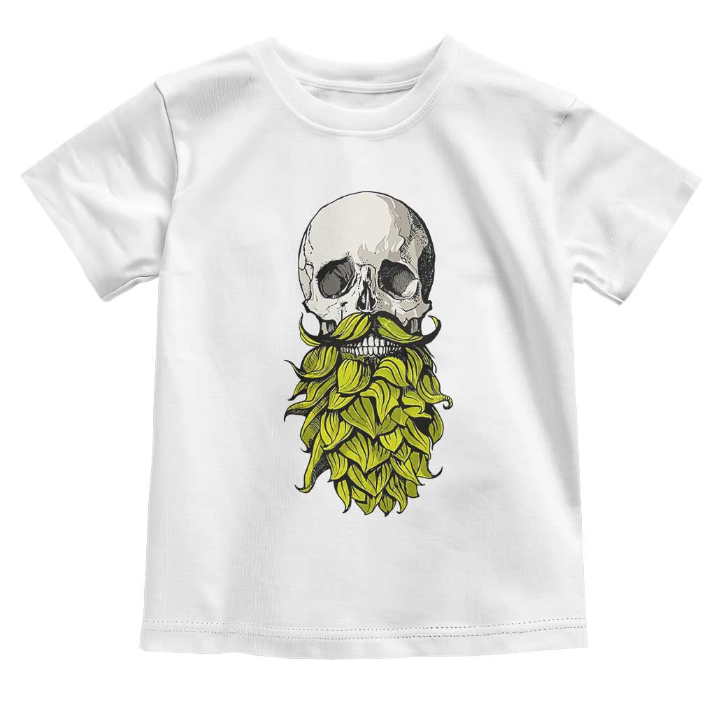 Vintage Craft Brewer Beer Lover Gift Toddler T Shirt Beer Hops Beard Skull