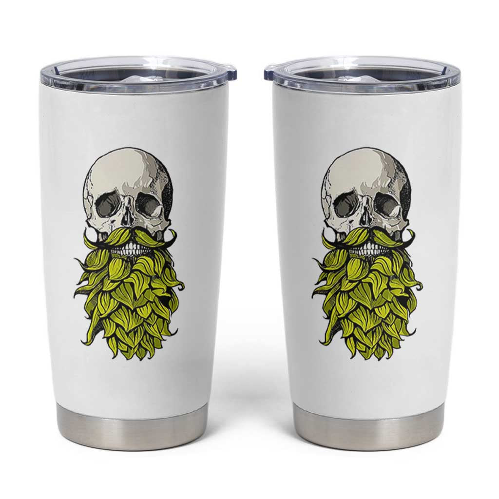 Vintage Craft Brewer Beer Lover Gift Tumbler Cup Beer Hops Beard Skull