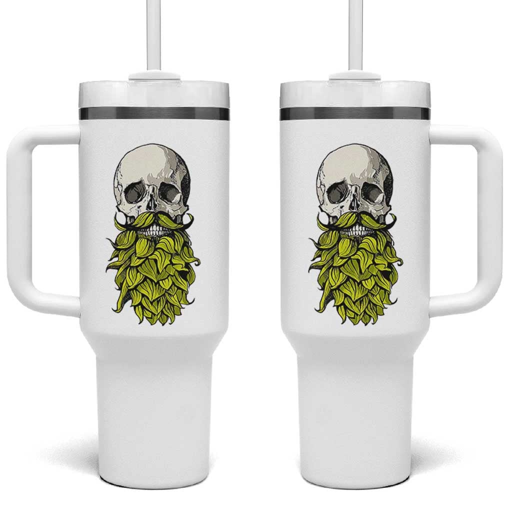Vintage Craft Brewer Beer Lover Gift Tumbler With Handle Beer Hops Beard Skull