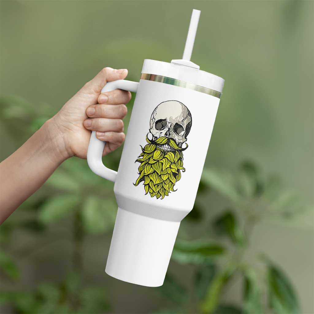 Vintage Craft Brewer Beer Lover Gift Tumbler With Handle Beer Hops Beard Skull