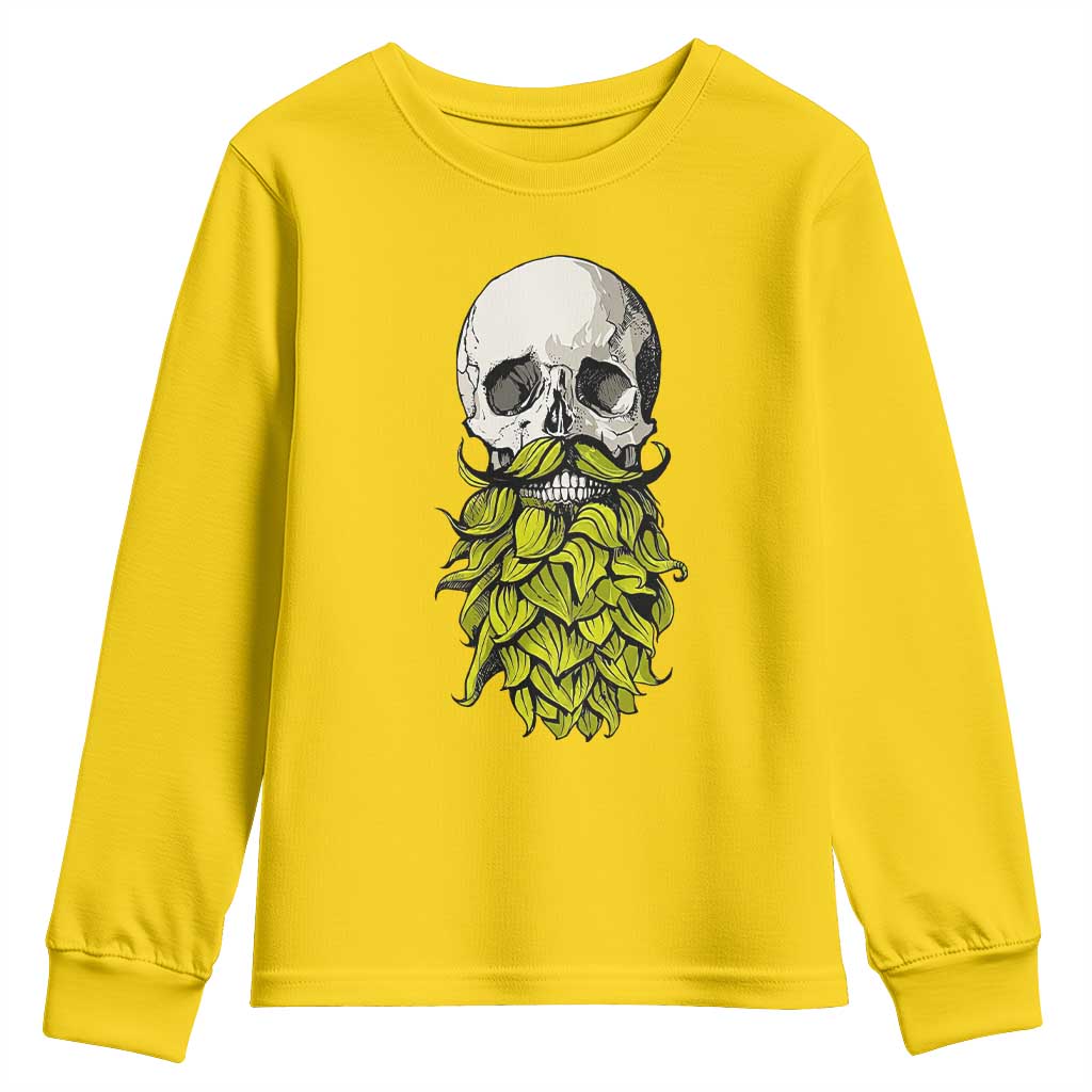 Vintage Craft Brewer Beer Lover Gift Youth Sweatshirt Beer Hops Beard Skull