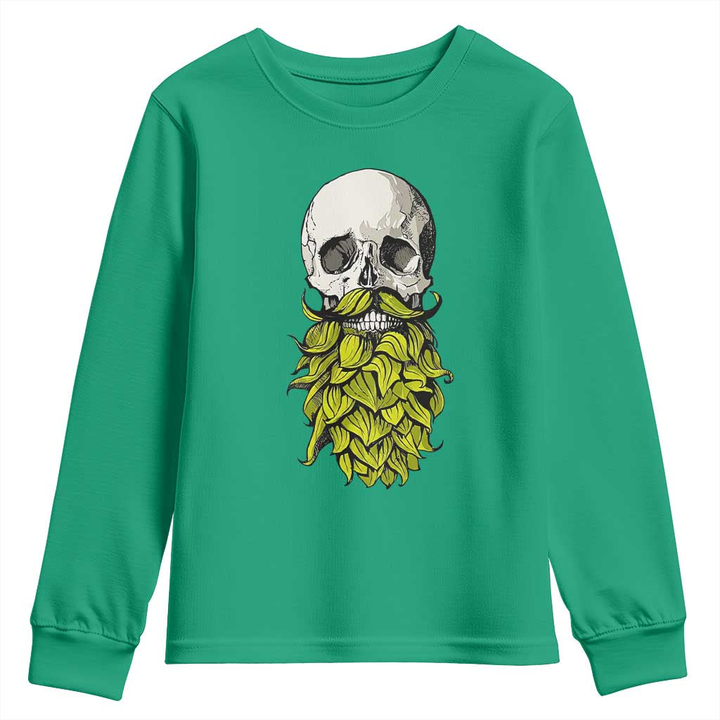 Vintage Craft Brewer Beer Lover Gift Youth Sweatshirt Beer Hops Beard Skull