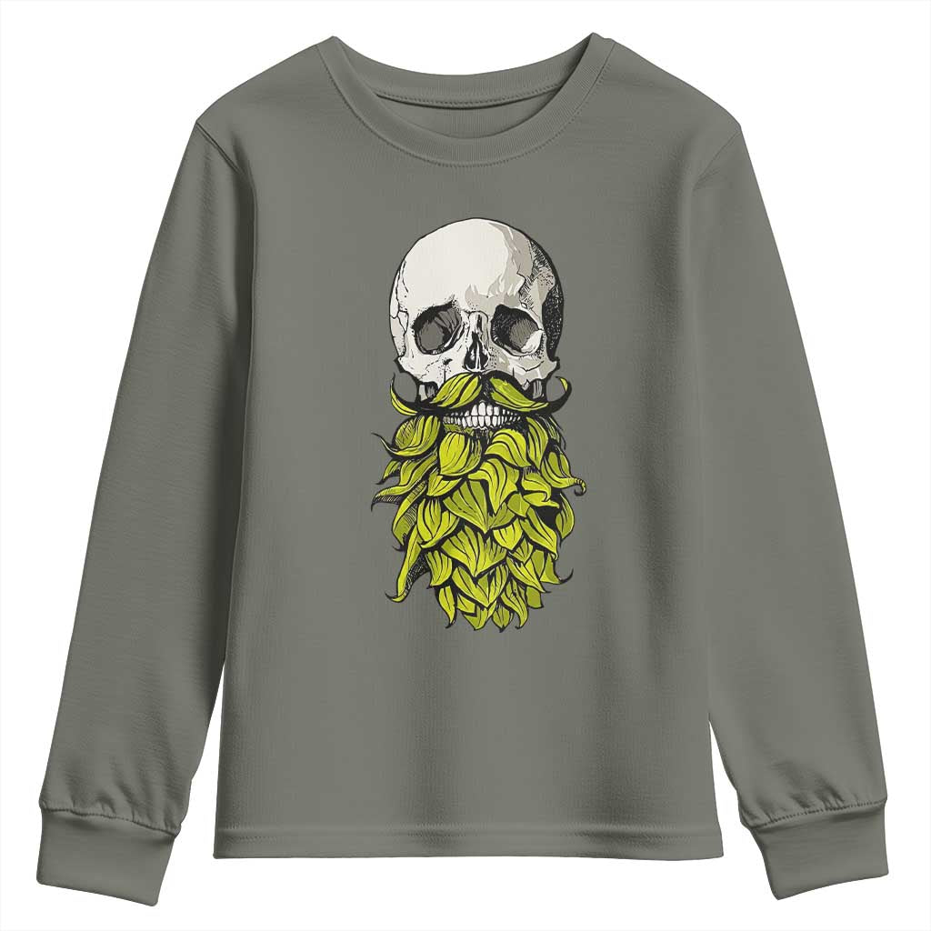 Vintage Craft Brewer Beer Lover Gift Youth Sweatshirt Beer Hops Beard Skull