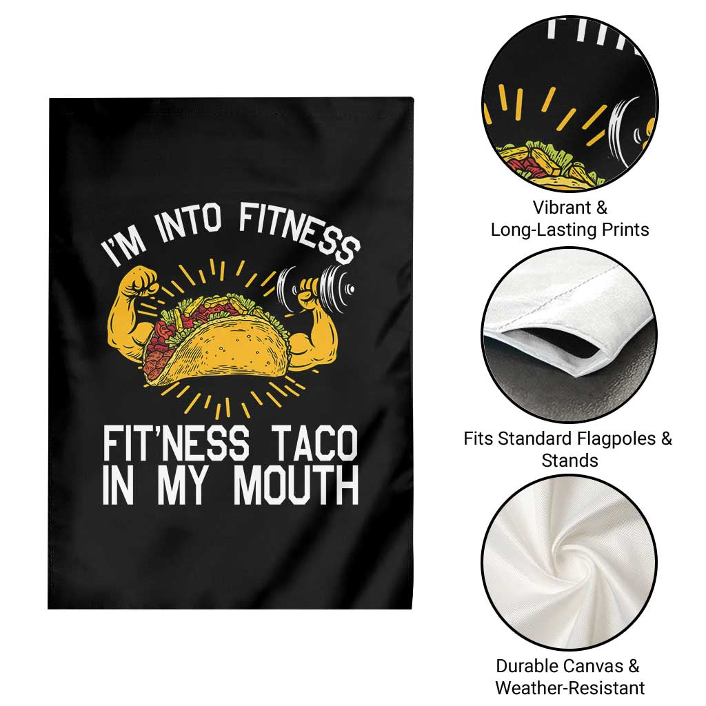 Funny Tacos Lover Garden Flag I Am Into Fitness - Wonder Print Shop