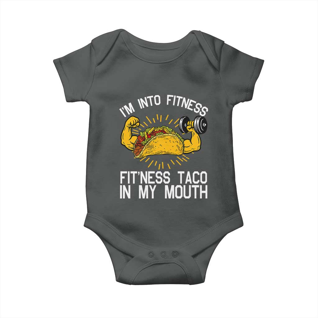 Funny Tacos Lover Baby Onesie I Am Into Fitness - Wonder Print Shop