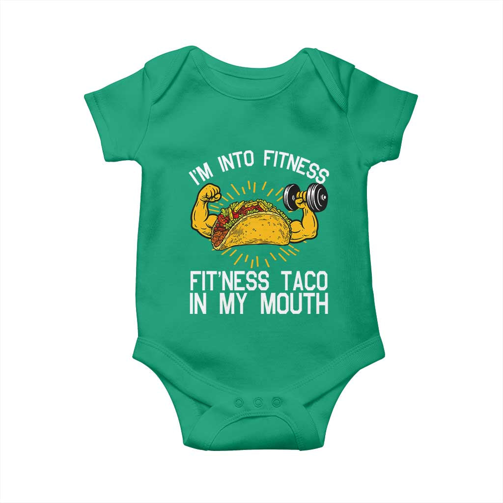 Funny Tacos Lover Baby Onesie I Am Into Fitness - Wonder Print Shop
