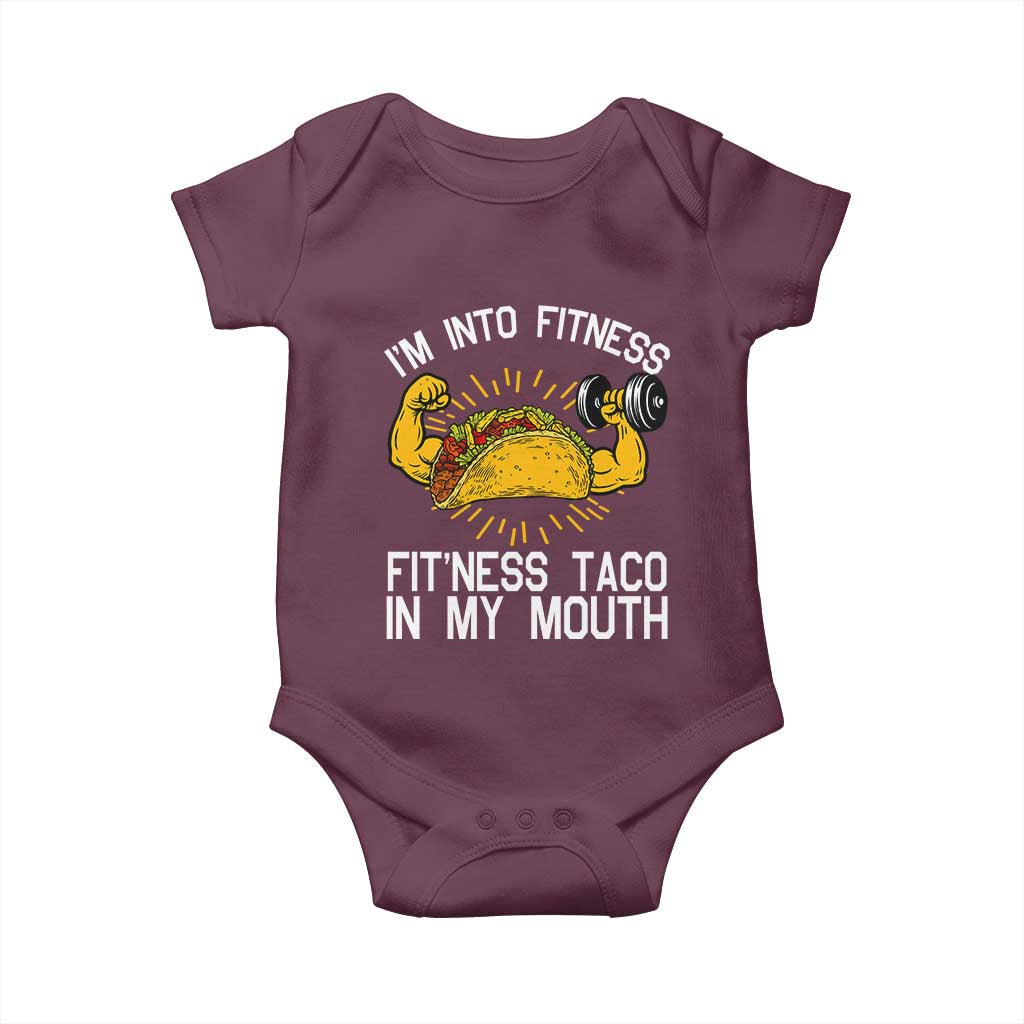 Funny Tacos Lover Baby Onesie I Am Into Fitness - Wonder Print Shop