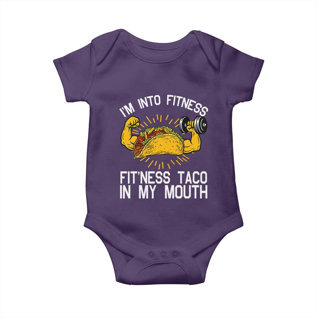 Funny Tacos Lover Baby Onesie I Am Into Fitness - Wonder Print Shop