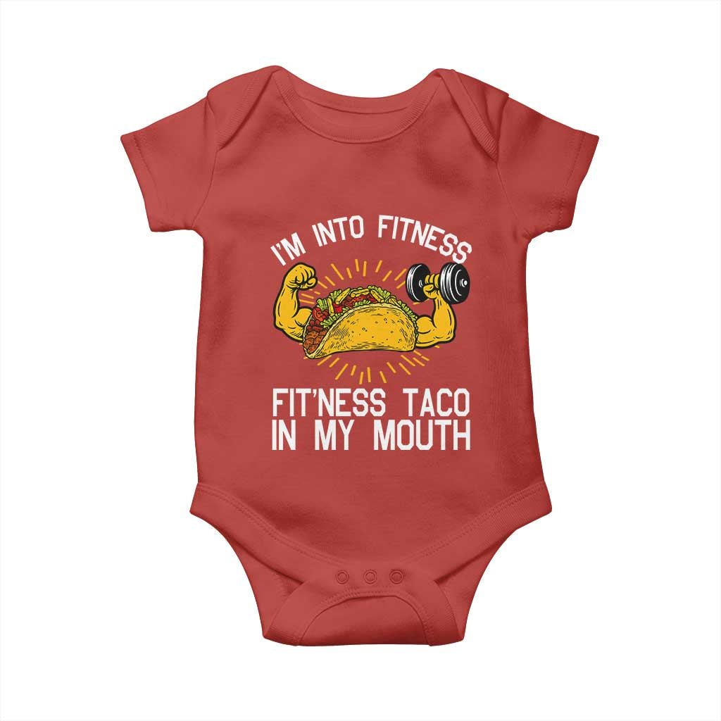 Funny Tacos Lover Baby Onesie I Am Into Fitness - Wonder Print Shop