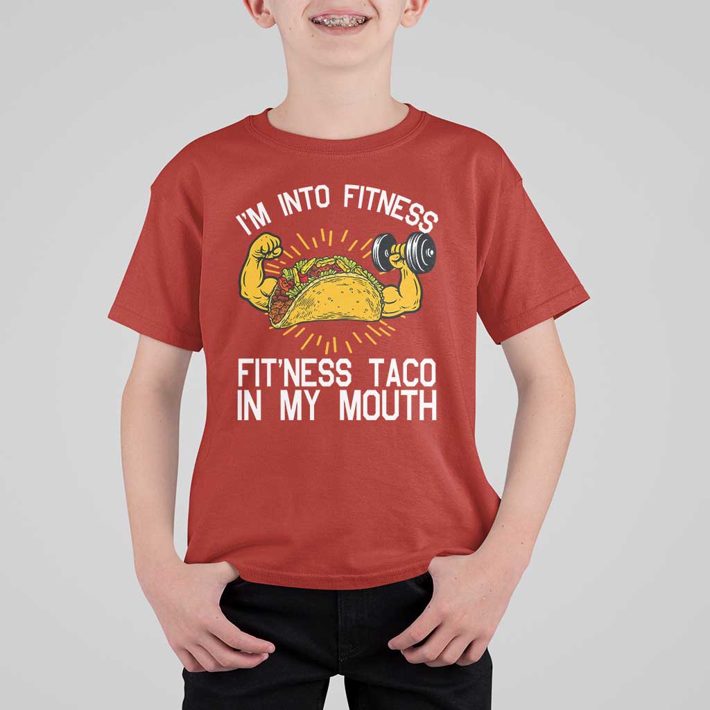 Funny Tacos Lover T Shirt For Kid I Am Into Fitness - Wonder Print Shop