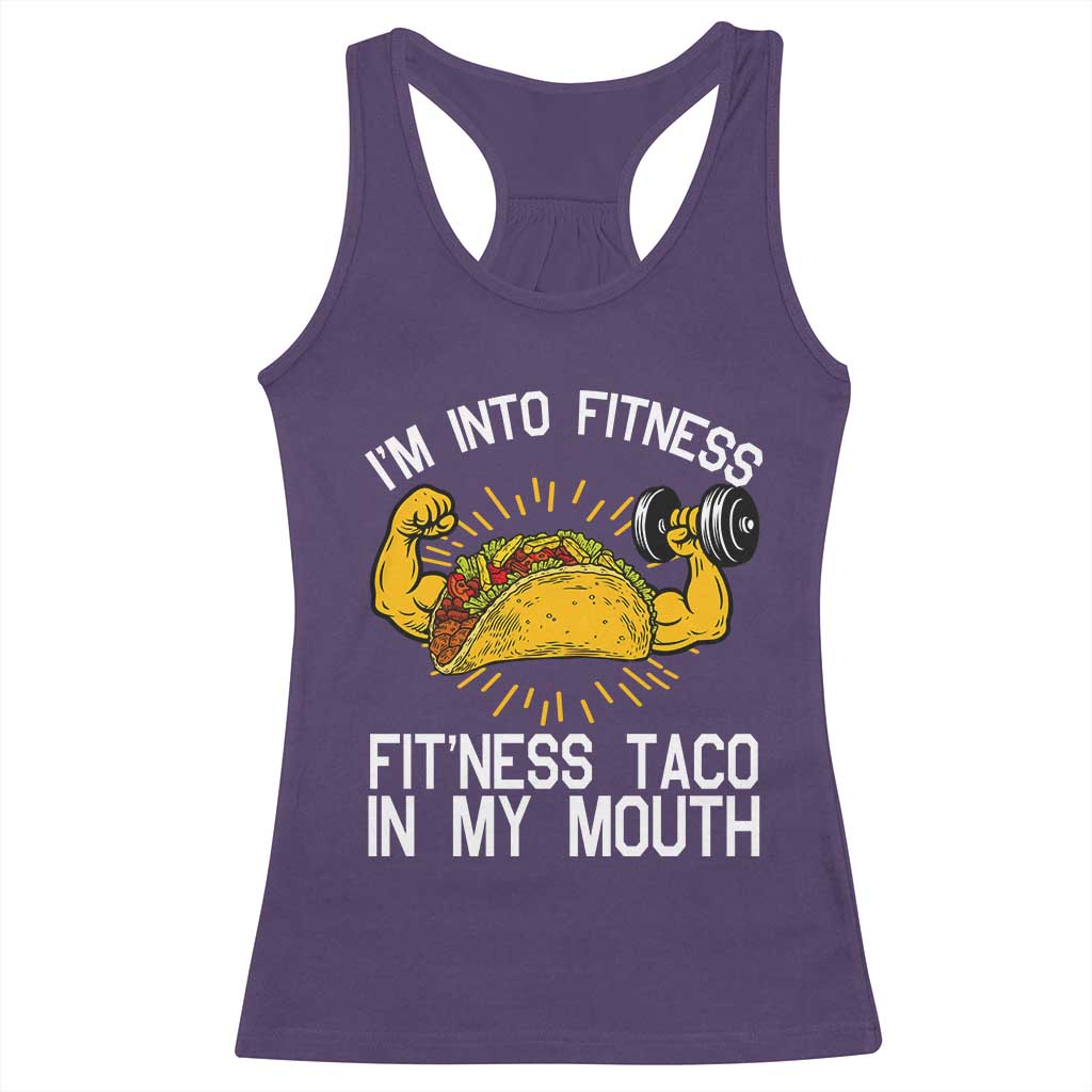 Funny Tacos Lover Racerback Tank Top I Am Into Fitness - Wonder Print Shop