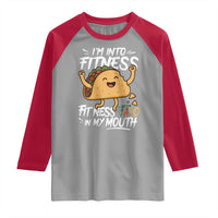 Funny Mexican Food Lover Raglan Shirt I Am Into Fitness Taco In My Mouth - Wonder Print Shop