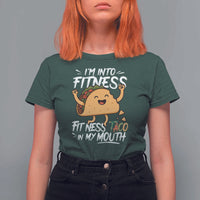 Funny Mexican Food Lover T Shirt For Women I Am Into Fitness Taco In My Mouth - Wonder Print Shop
