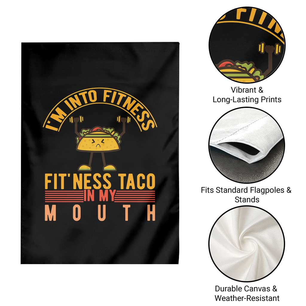 Tacos Lover Garden Flag I Am Into Fitness Humor - Wonder Print Shop