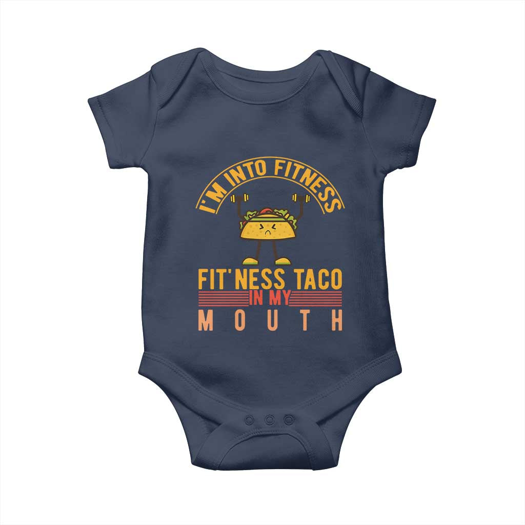 Tacos Lover Baby Onesie I Am Into Fitness Humor - Wonder Print Shop