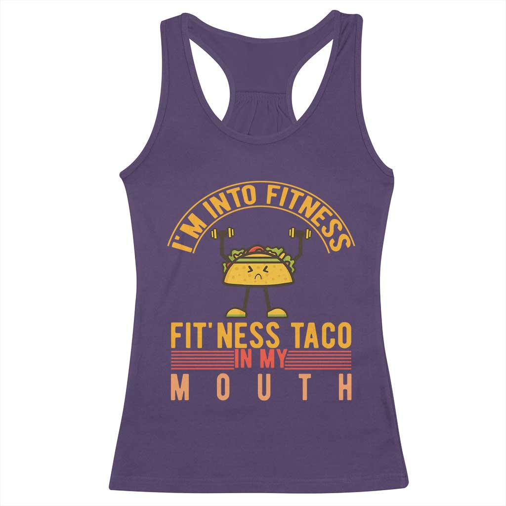 Tacos Lover Racerback Tank Top I Am Into Fitness Humor - Wonder Print Shop