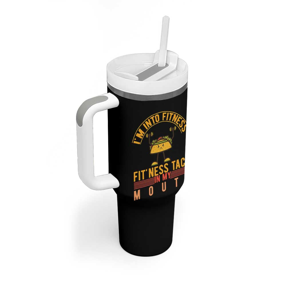 Tacos Lover Tumbler With Handle I Am Into Fitness Humor