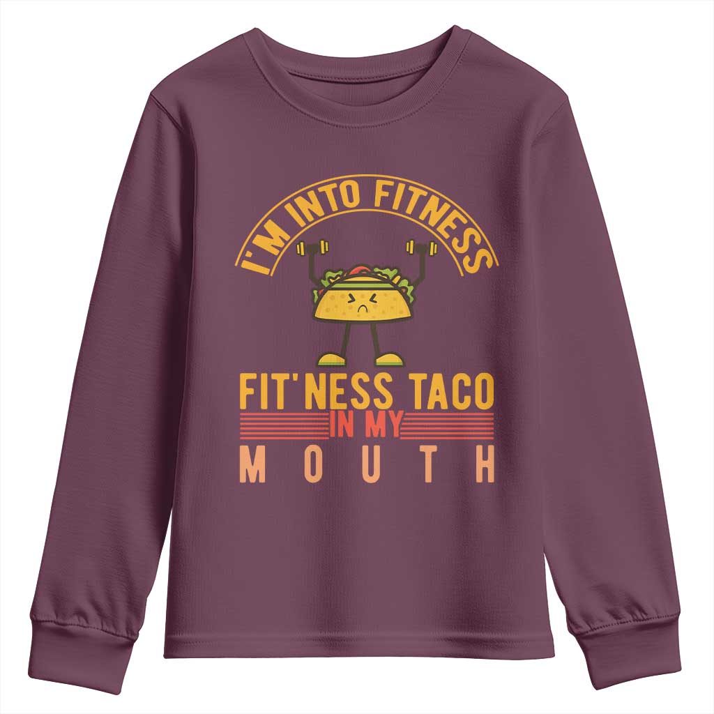 Tacos Lover Youth Sweatshirt I Am Into Fitness Humor - Wonder Print Shop