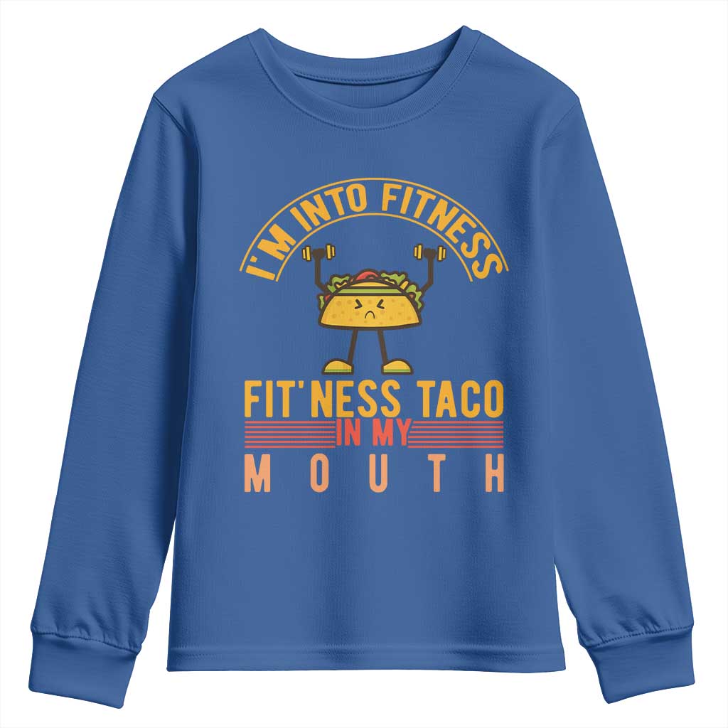 Tacos Lover Youth Sweatshirt I Am Into Fitness Humor - Wonder Print Shop