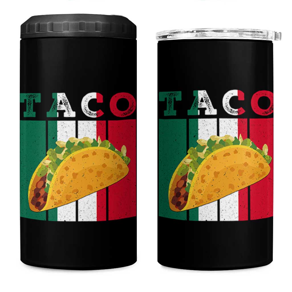 Tacos Lover Mexican Food 4 in 1 Can Cooler Tumbler Funny Quote Gift