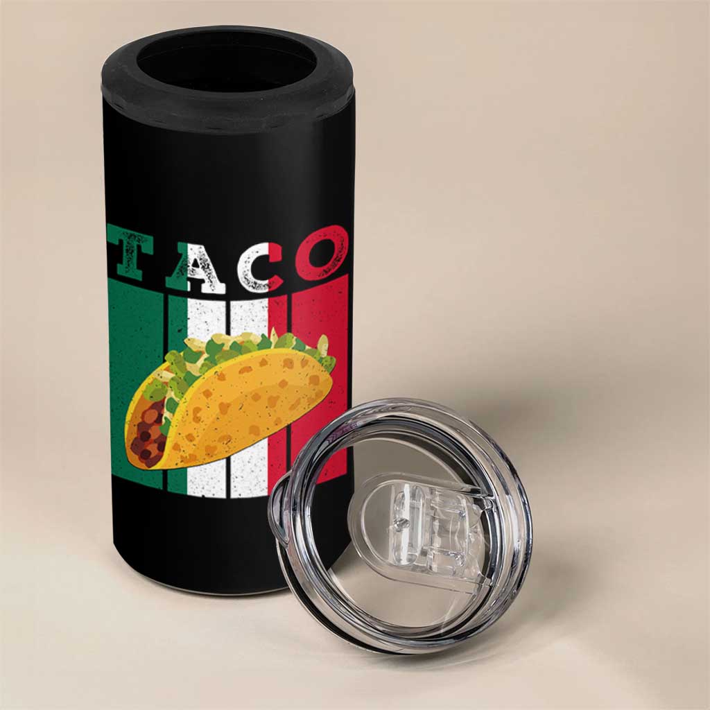 Tacos Lover Mexican Food 4 in 1 Can Cooler Tumbler Funny Quote Gift