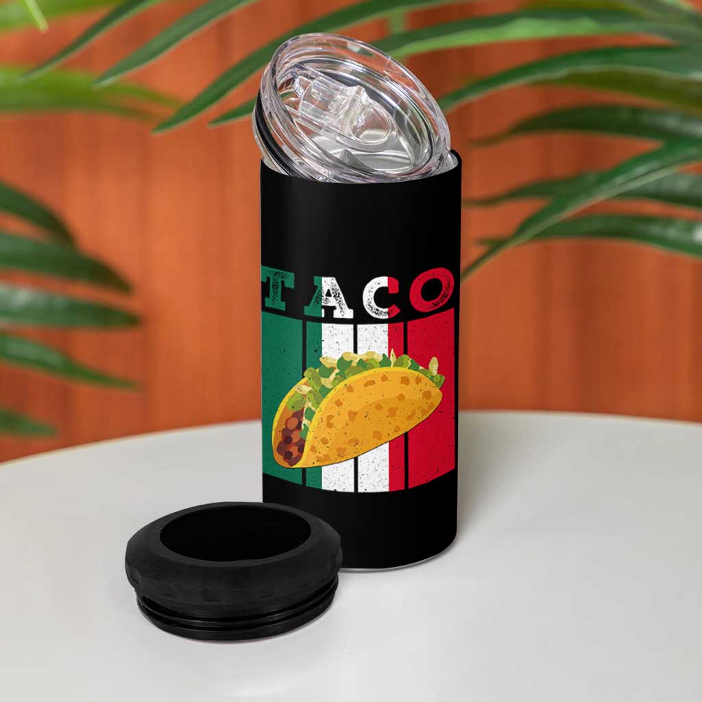 Tacos Lover Mexican Food 4 in 1 Can Cooler Tumbler Funny Quote Gift