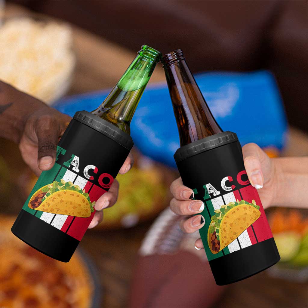 Tacos Lover Mexican Food 4 in 1 Can Cooler Tumbler Funny Quote Gift