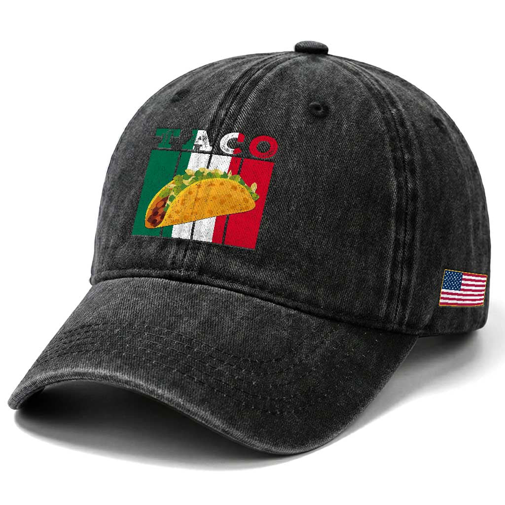 Tacos Lover Mexican Food Washed Cotton Baseball Cap Funny Quote Gift