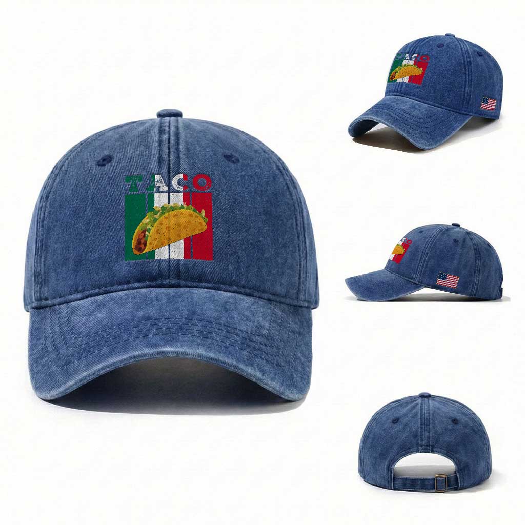 Tacos Lover Mexican Food Washed Cotton Baseball Cap Funny Quote Gift