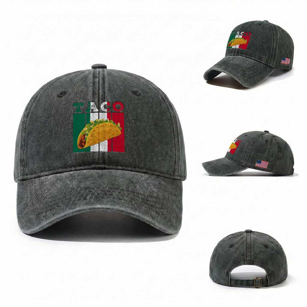 Tacos Lover Mexican Food Washed Cotton Baseball Cap Funny Quote Gift