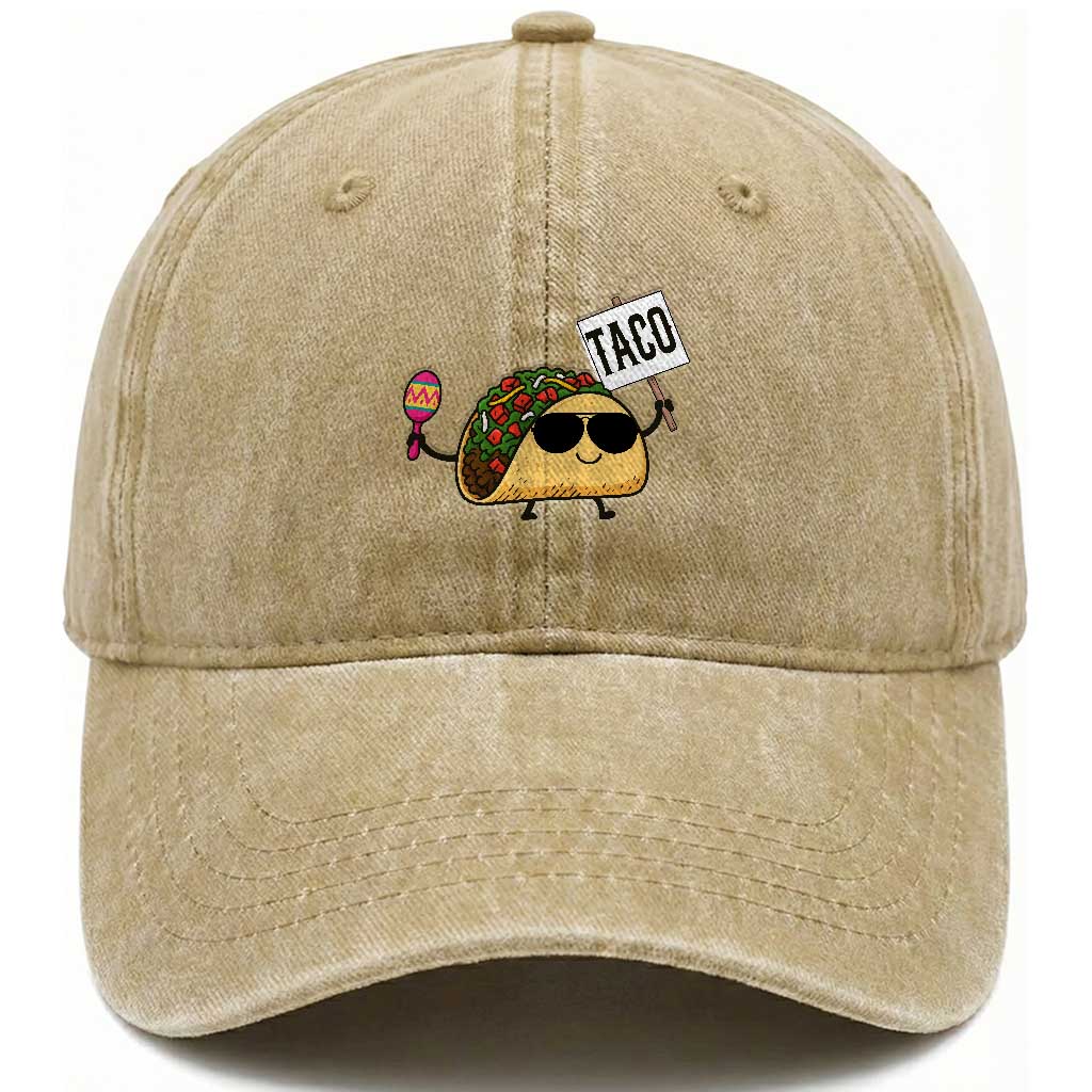 Tacos Lovers Washed Cotton Baseball Cap Mexican Food Lover Gift