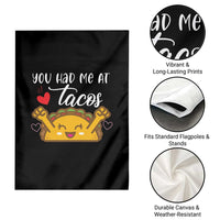 Funny Taco Lover Garden Flag You Had Me At Tacos - Wonder Print Shop