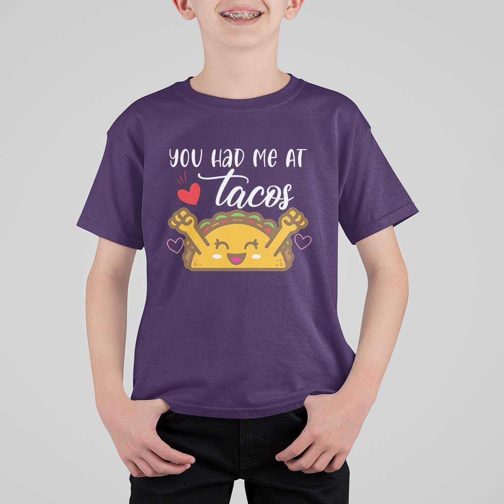 Funny Taco Lover T Shirt For Kid You Had Me At Tacos - Wonder Print Shop