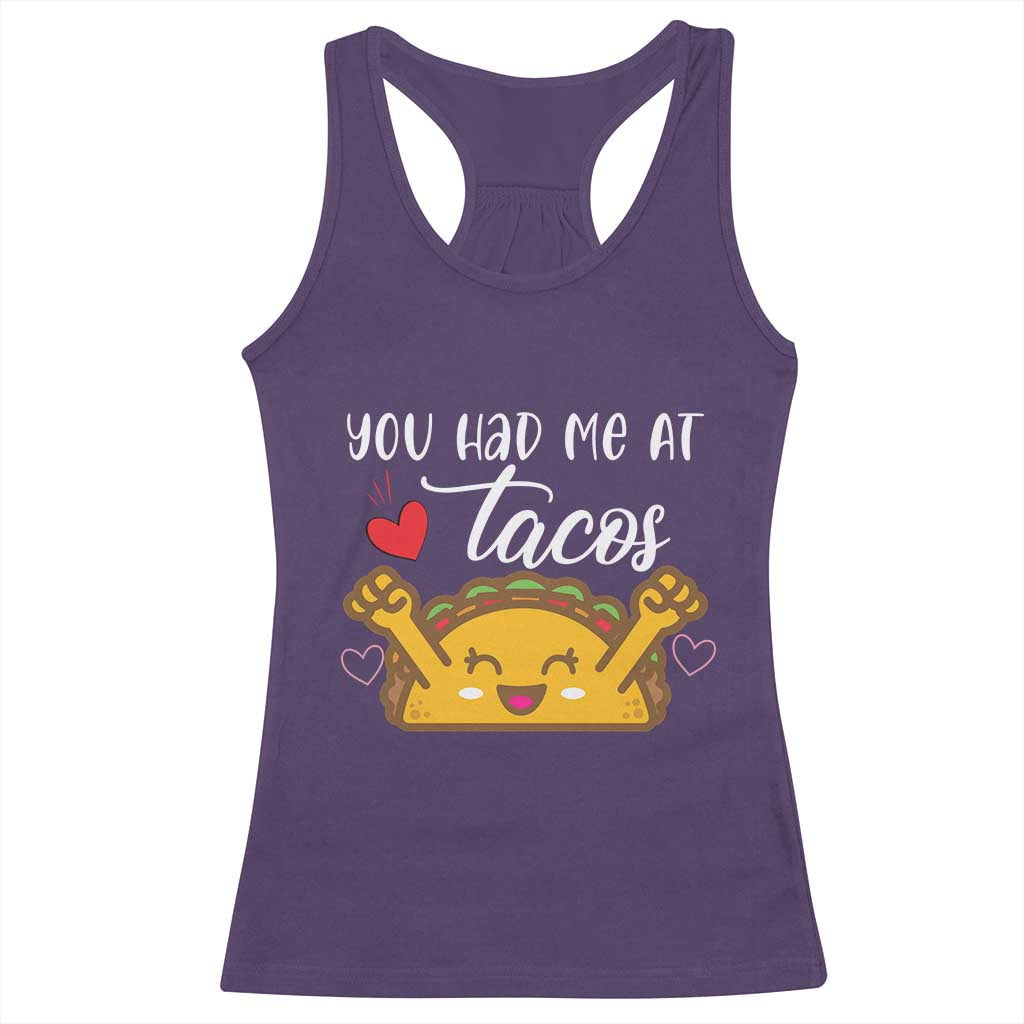 Funny Taco Lover Racerback Tank Top You Had Me At Tacos - Wonder Print Shop