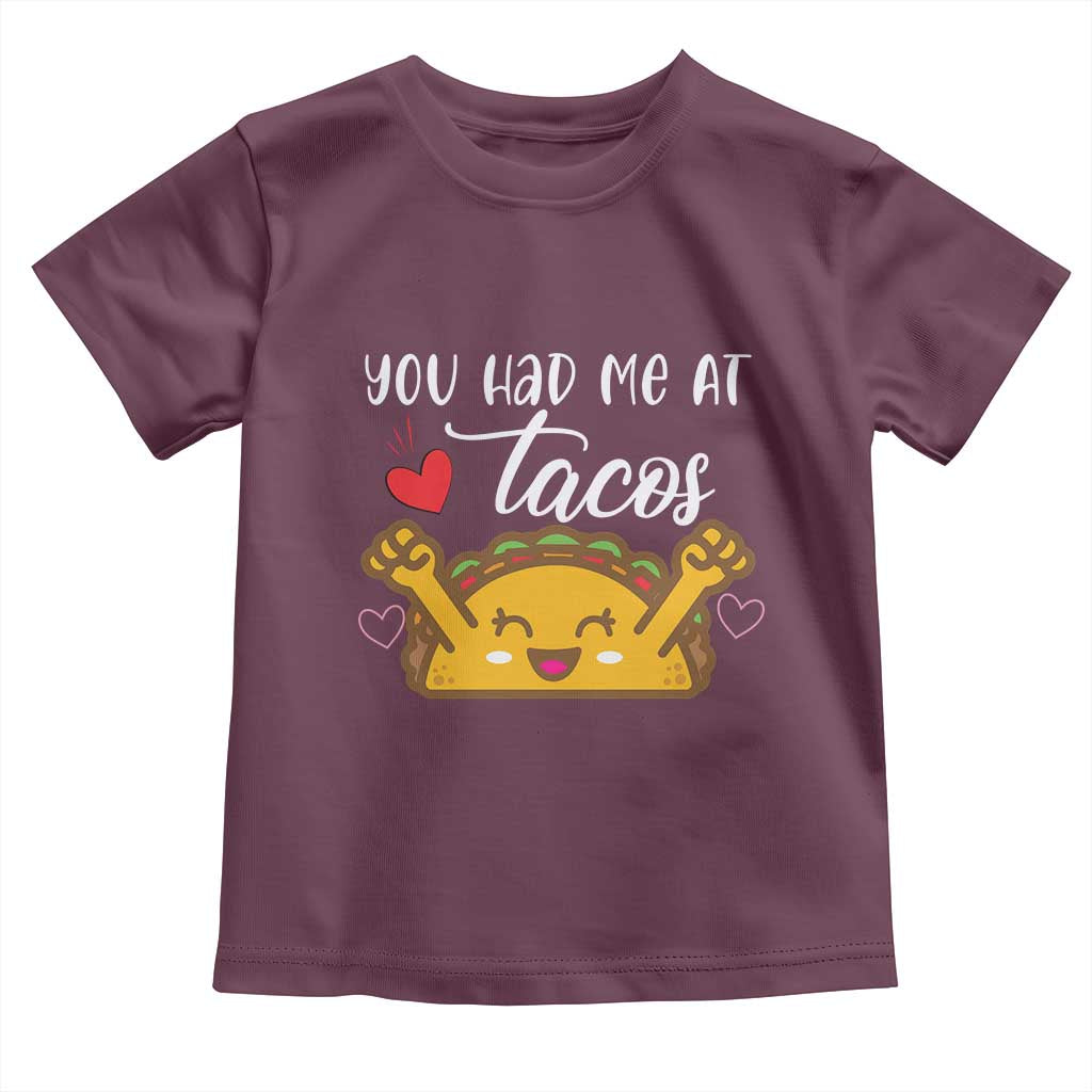 Funny Taco Lover Toddler T Shirt You Had Me At Tacos - Wonder Print Shop