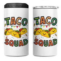 Taco Squad 4 in 1 Can Cooler Tumbler Funny Mexican Food Lovers Gift