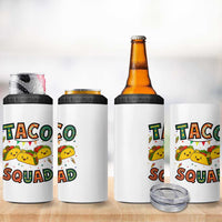Taco Squad 4 in 1 Can Cooler Tumbler Funny Mexican Food Lovers Gift