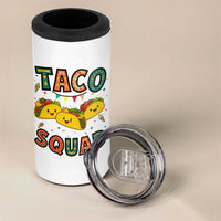 Taco Squad 4 in 1 Can Cooler Tumbler Funny Mexican Food Lovers Gift