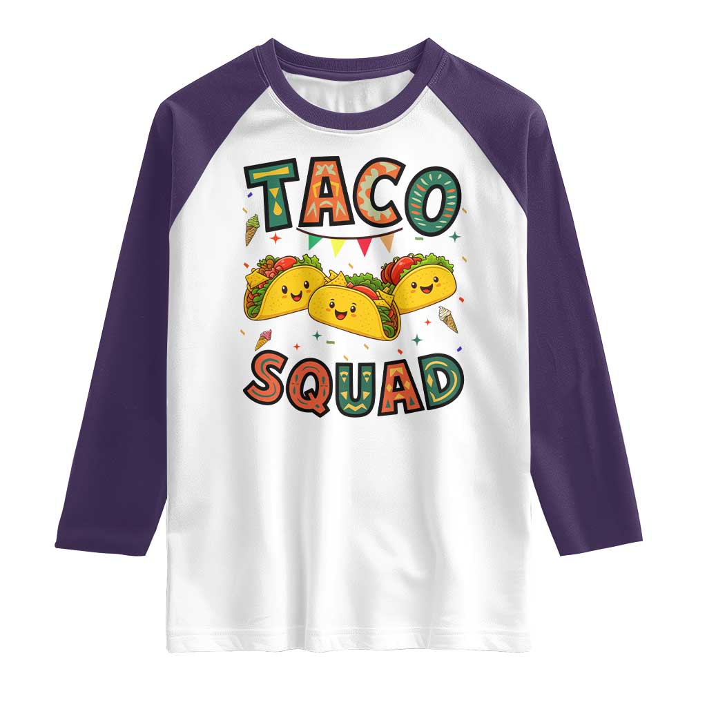 Taco Squad Raglan Shirt Funny Mexican Food Lovers Gift - Wonder Print Shop