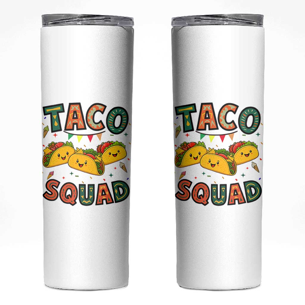 Taco Squad Skinny Tumbler Funny Mexican Food Lovers Gift