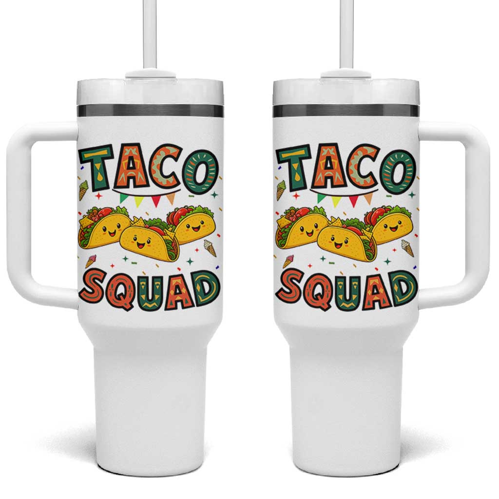 Taco Squad Tumbler With Handle Funny Mexican Food Lovers Gift