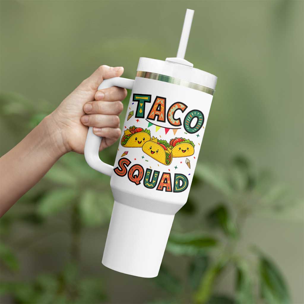 Taco Squad Tumbler With Handle Funny Mexican Food Lovers Gift