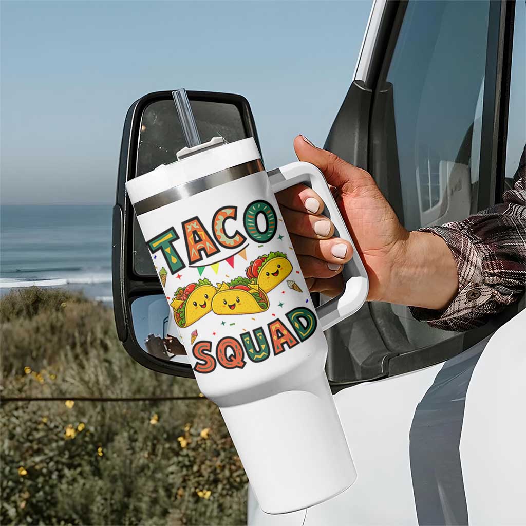 Taco Squad Tumbler With Handle Funny Mexican Food Lovers Gift