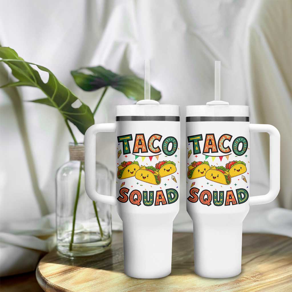 Taco Squad Tumbler With Handle Funny Mexican Food Lovers Gift